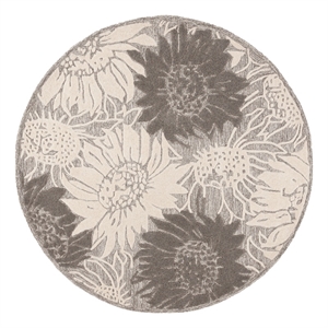 safavieh jardin 6'-0&quot x 6'-0&quot wool and cotton hand tufted rug in gray / ivory