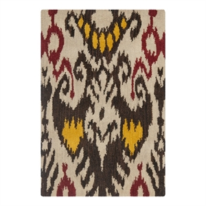Safavieh Ikat 2'-0&quot x 3'-0&quot Wool Hand Tufted Rug in Beige / Brown