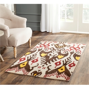 Safavieh Ikat 3'-0&quot x 5'-0&quot Wool Hand Tufted Rug in Beige / Brown