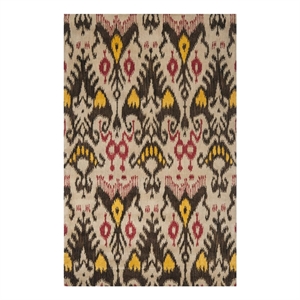 Safavieh Ikat 5'-0&quot x 8'-0&quot Wool Hand Tufted Rug in Beige / Brown