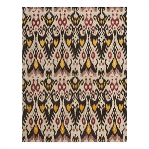 Safavieh Ikat 9'-0&quot x 12'-0&quot Wool Hand Tufted Rug in Beige / Brown