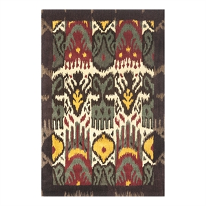 Safavieh Ikat 4'-0&quot x 6'-0&quot Wool Hand Tufted Rug in Cream / Brown