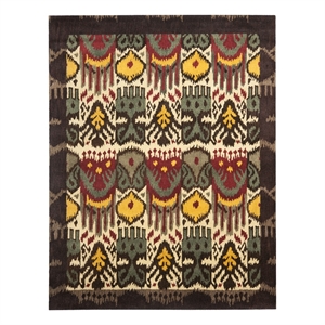 Safavieh Ikat 8'-0&quot x 10'-0&quot Wool Hand Tufted Rug in Cream / Brown