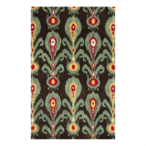 Safavieh Ikat 9'-0&quot x 12'-0&quot Wool Hand Tufted Rug in Charcoal / Blue