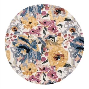Safavieh Jardin 6'-0&quot x 6'-0&quot Wool and Cotton Hand Tufted Rug in Ivory / Pink