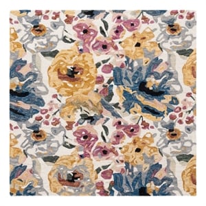 Safavieh Jardin 6'-0&quot x 6'-0&quot Wool and Cotton Hand Tufted Rug in Ivory / Pink
