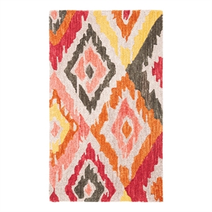 Safavieh Ikat 3'-0&quot x 5'-0&quot Wool Hand Tufted Rug in Beige / Pink