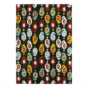 Safavieh Ikat 4'-0&quot x 6'-0&quot Wool Hand Tufted Rug in Charcoal / Multi-Color