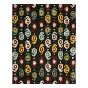 Safavieh Ikat 8'-0&quot x 10'-0&quot Wool Hand Tufted Rug in Charcoal / Multi-Color