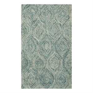 Safavieh Ikat 3'-0&quot x 5'-0&quot Wool Hand Tufted Rug in Ivory / Blue