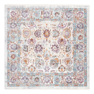 Safavieh Illusion 4'-0&quot x 4'-0&quot Polyester Power Loomed Rug in Cream / Purple