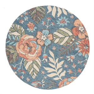 Safavieh Jardin 6'-0&quot x 6'-0&quot Wool and Cotton Handtufted Rug in Blue / Green