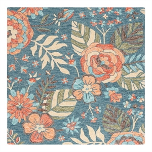 Safavieh Jardin 6'-0&quot x 6'-0&quot Wool and Cotton Handtufted Rug in Blue / Green