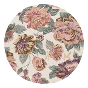 Safavieh Jardin 6'-0&quot x 6'-0&quot Wool and Cotton Handtufted Rug in Ivory / Red