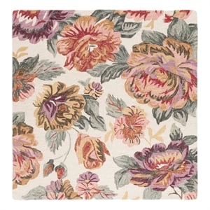 Safavieh Jardin 6'-0&quot x 6'-0&quot Wool and Cotton Handtufted Rug in Ivory / Red