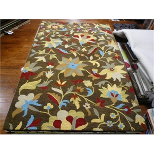 Safavieh Jardin 4'-0&quot x 6'-0&quot Wool Hand Tufted Rug in Brown / Multi-Color