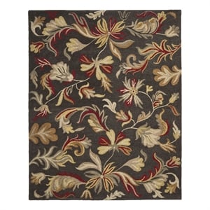Safavieh Jardin 8'-0&quot x 10'-0&quot Wool Hand Tufted Rug in Dark Gray / Multi-Color