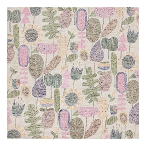 Safavieh Jardin 6'-0&quot x 6'-0&quot Wool and Cotton Hand Tufted Rug in Beige / Blue