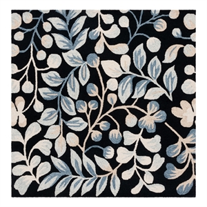 Safavieh Jardin 6'-0&quot x 6'-0&quot Wool and Cotton Tufted Rug in Black / Ivory