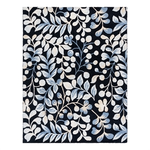 Safavieh Jardin 8'-0&quot x 10'-0&quot Wool and Cotton Tufted Rug in Black / Ivory