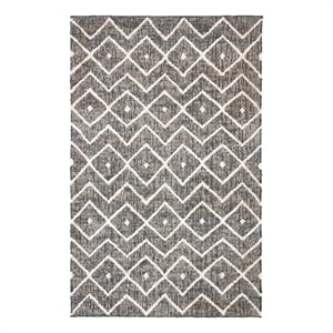 Safavieh Kilim 4'-0&quot x 6'-0&quot Jute and Cotton Hand Loomed Rug in Charcoal/Natural