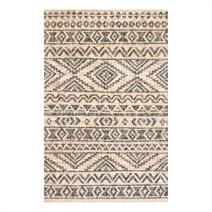 Safavieh Kilim 5'-0&quot x 8'-0&quot Jute and Cotton Hand Loomed Rug in Natural/Charcoal