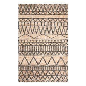 Safavieh Kilim 4'-0&quot x 6'-0&quot Jute and Cotton Hand Loomed Rug in Natural/Charcoal