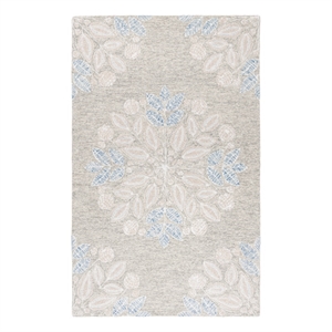 Safavieh Jardin3'-0&quotx5'-0&quotWool and Polyester Hand Tufted Rug in Light Gray/Ivory