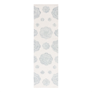 Safavieh Jardin 2'-3&quot x 8'-0&quot Wool and Polyester Hand Tufted Rug in Ivory / Gray