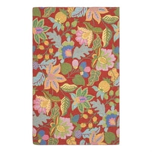 Safavieh Jardin 8'-0&quot x 10'-0&quot Wool Hand Tufted Rug in Red / Multi-Color