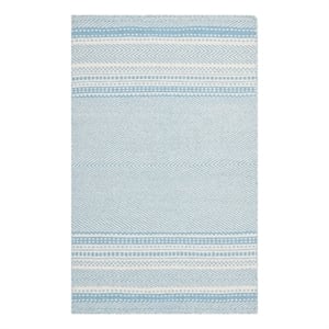 Safavieh Kilim 2'-6&quot x 4'-0&quot Wool Hand Woven Flat Weave Rug in Light Blue /Ivory