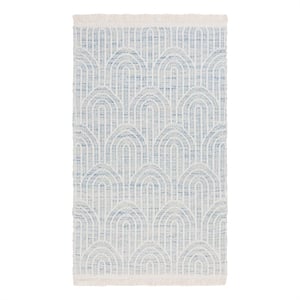 Safavieh Kilim 5'-0&quot x 8'-0&quot Wool Hand woven Rug in Blue / Ivory