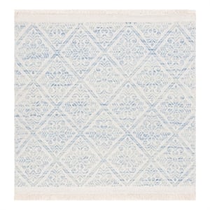 Safavieh Kilim 6'-0&quot x 6'-0&quot Wool Hand Woven Rug in Blue / Ivory