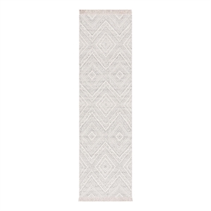 Safavieh Kilim 2'-3&quot x 8'-0&quot Wool and Cotton Flatweave Rug in Light Gray / Ivory