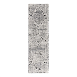 Safavieh Kenya 2'-3&quot x 9'-0&quot Wool and Cotton Hand Tufted Rug in Ivory / Black