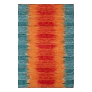 Safavieh Kilim 4'-0&quot x 6'-0&quot Wool and Cotton Hand Woven Rug in Teal / Red
