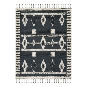 Safavieh Kenya 9'-0&quot x 12'-0&quot Wool and Cotton Hand Knotted Rug in Charcoal/Ivory