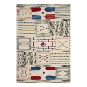 Safavieh Kilim 5'-0&quot x 8'-0&quot Wool and Cotton Hand Woven Rug in Ivory/Multi-Color
