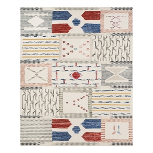Safavieh Kilim 8'-0&quot x 10'-0&quot Wool and Cotton Hand Woven Rug inIvory/Multi-Color