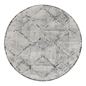 Safavieh Kenya 6'-0&quot x 6'-0&quot Wool and Cotton Hand Tufted Rug in Ivory / Black