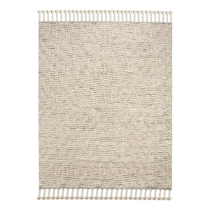 Safavieh Kenya 6'-0&quot x 9'-0&quot Wool and Cotton Hand Knotted Rug in Ivory / Gray