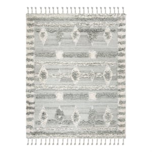 Safavieh Kenya 8'-0&quot x 10'-0&quot Wool and Cotton Hand Knotted Rug in Gray / Ivory