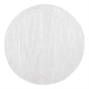 Safavieh Kingston 6'-7&quot x 6'-7&quot Polyester Power Loomed Rug in Ivory / Light Gray
