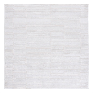 Safavieh Kingston 6'-7&quot x 6'-7&quot Polyester Power Loomed Rug in Ivory / Light Gray