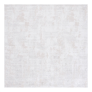 Safavieh Kingston 6'-7&quot x 6'-7&quot Polyester Power Loomed Rug in Ivory / Light Gray