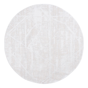 Safavieh Kingston 6'-7&quot x 6'-7&quot Polyester Power Loomed Rug in Ivory / Light Gray