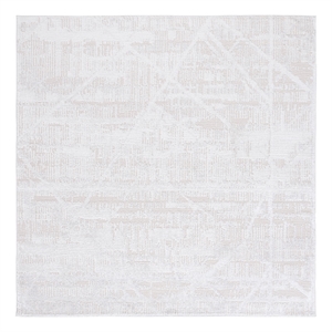 Safavieh Kingston 6'-7&quot x 6'-7&quot Polyester Power Loomed Rug in Ivory / Light Gray
