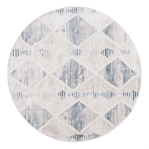 Safavieh Kingston 6'-7&quot x 6'-7&quot Polyester Power Loomed Rug in Beige / Gray