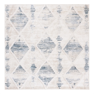 Safavieh Kingston 6'-7&quot x 6'-7&quot Polyester Power Loomed Rug in Beige / Gray