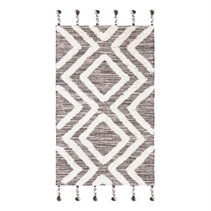 Safavieh Kenya 3'-0&quot x 5'-0&quot Wool Hand Tufted Rug in Brown / Ivory